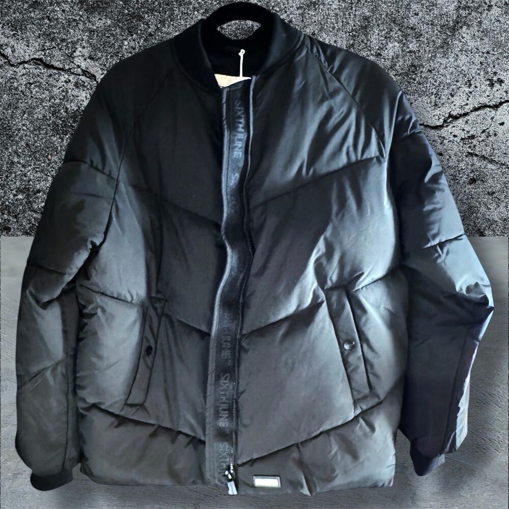 •NWT• Sixth June Paris Puffer Zip-up Jacket in Black • Men’s Medium